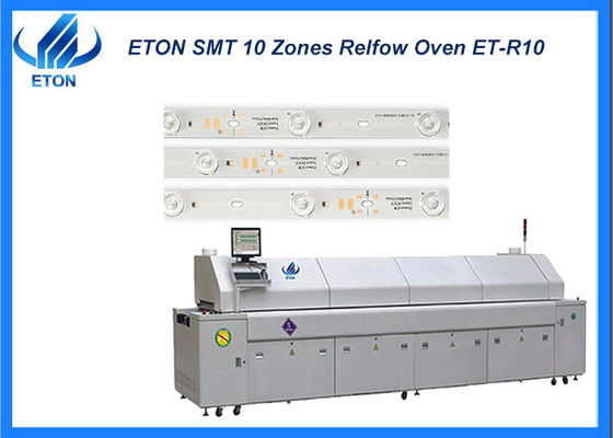 10 مناطق التدفئة اللحام الخالي من الرصاص 50-700mm عرض PCB آلة فرن إعادة التدفق