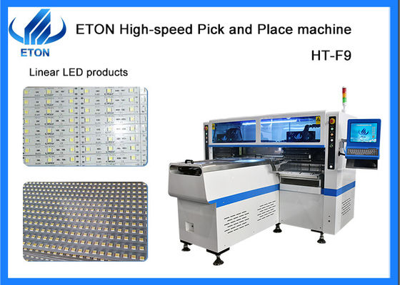 آلة SMT الضوء الخطي LED مع المحرك الخطي المغناطيسي 68 PCS رؤوس