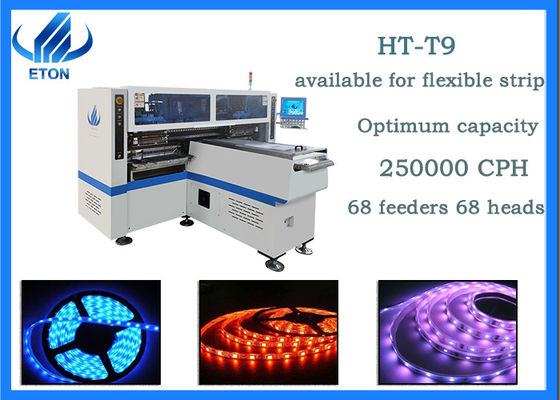 250 مم * أي طول ثنائي الفينيل متعدد الكلور 5 كاميرات رقمية 250000CPH أدى شريط مرن SMT تصاعد آلة