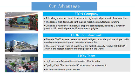 20 رأس اختيار ووضع آلة 500X450mm PCB حجم 80000 CPH سرعة