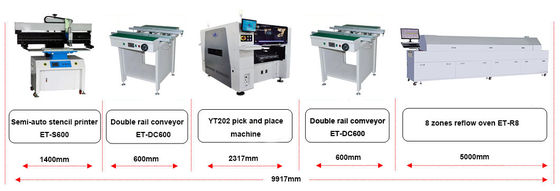 ماكينة YT 202 متعددة الوظائف الأكثر مبيعًا لماكينة وضع مكونات PCB SMD