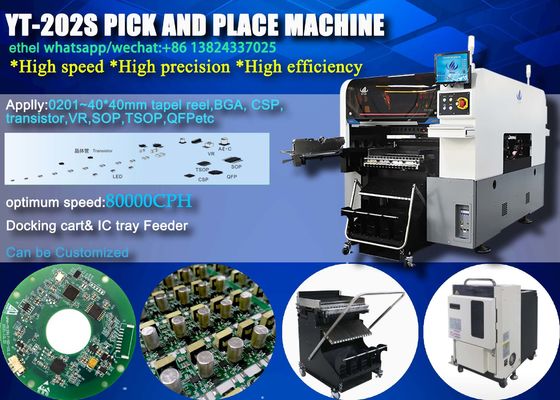 مكونات 0201 SMT Pick Place Machine فائقة الدقة وذراع مزدوج مزدوج الرأس