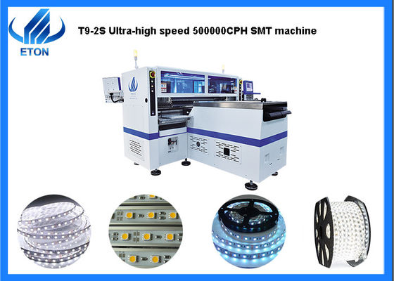 قضيب مزدوج + أربع مجموعات من رؤوس وضع الشريط المرن ماكينة صنع شريط الضوء المرن T9-2S آلة اختيار ووضع