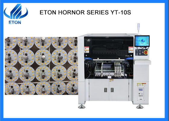 آلة تجميع ثنائي الفينيل متعدد الكلور LED بسعة 45000 ذكي ، آلة SMT Pick Place مع 10 رؤوس