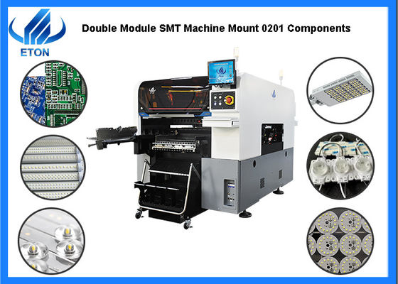مكونات 0201 SMT Pick Place Machine فائقة الدقة وذراع مزدوج مزدوج الرأس