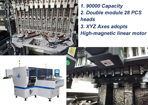 مزدوج الرأس SMT الاختيار ووضع آلة لمصابيح LED / المنتجات الكهربائية