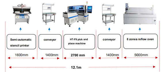 آلة لتحديد ومحاولة تشكيل وحدات PCB الصلبة الخطي LED مع سرعة تركيب 200000-250000 CPH